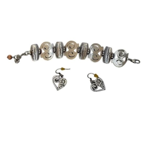 Brighton Pablos Passion Necklace Choker Heart Pendant Bracelet Earrings Set - Picture 4 of 7